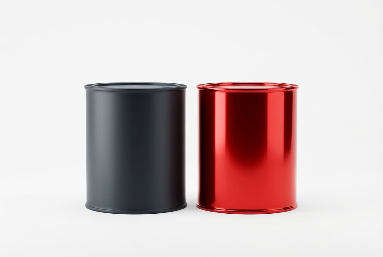 Peut-on mettre de la peinture glycero sur peinture à l'eau ? Deux pots de peinture contrastés sur fond blanc pour illustrer la glycéro et la peinture à l'eau.